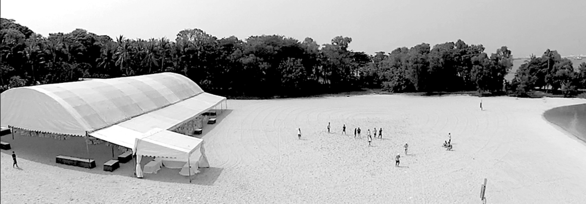 Tentage Setup on Sentosa Beach, New Mempari